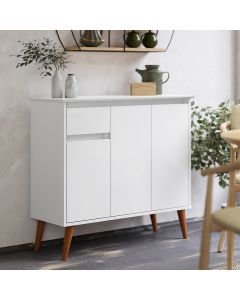 Aparador Buffet para Sala de Jantar 1 Gaveta 3 Portas Veneza - Branco 