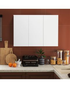 Armario Superior Minimalista para Cozinha 03 Portas - Branco